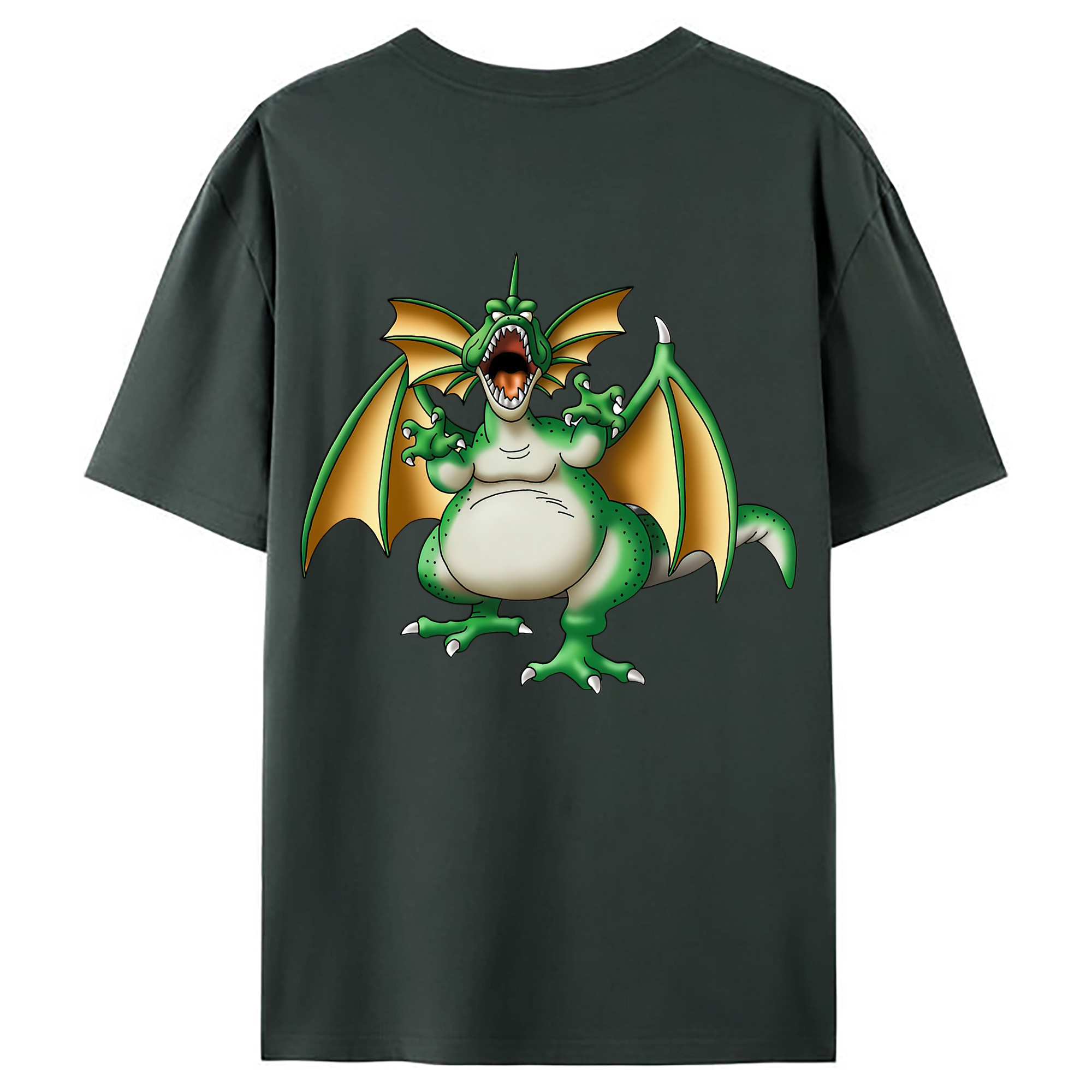 （画像用） ドラゴンクエスト Doragon Kuesuto Dragon Quest 綿100％ メンズ半袖Tシャツ（バックプリント） 通気性